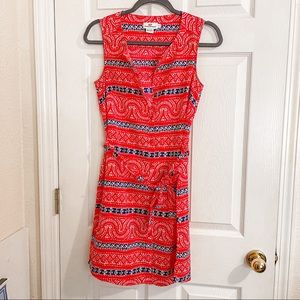 Vineyard Vines Silk Blend Button Up Red Dress 0